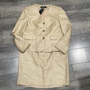 Kasper Petite Terra Gold Skirt Set Women’s Sz 10P